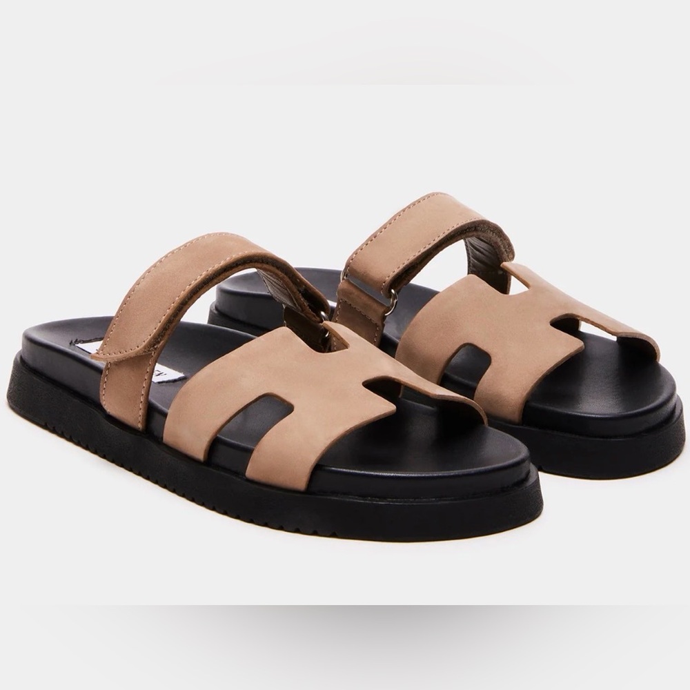 Steve Madden Tan Slide Sandals